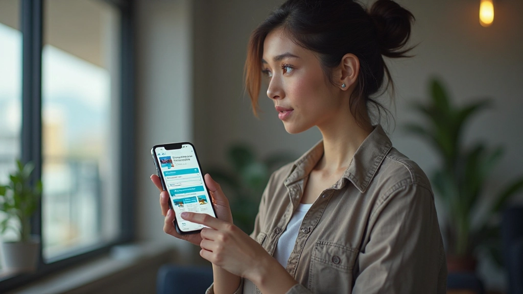 Mobile phone displaying responsive website layout with clear hierarchy and touch-friendly buttons